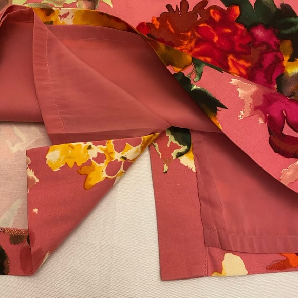 Talbots Skirt Women's Size 14W Floral Pink Lined Cotton Stretch Career - Picture 5 of 10